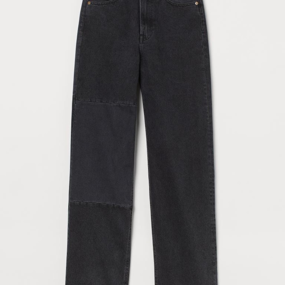 Black loose straight jeans